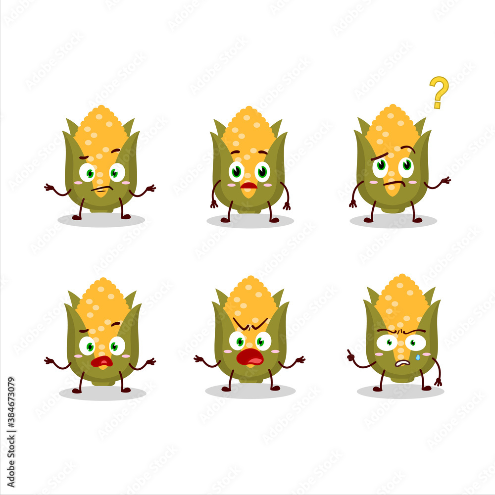 Cartoon character of corn with what expression Cartoon character of corn with what expression