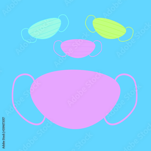 Medical face mask , safe breathing mask , protection from coronavirus, from contamination. Stay safe. Banner. Space for your text.