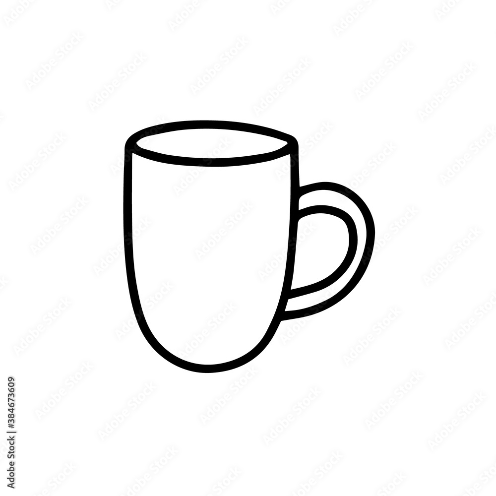 Mug isolated on a white background. Doodle