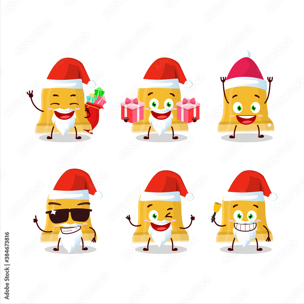 Santa Claus emoticons with gold bell cartoon character Santa Claus emoticons with gold bell cartoon character