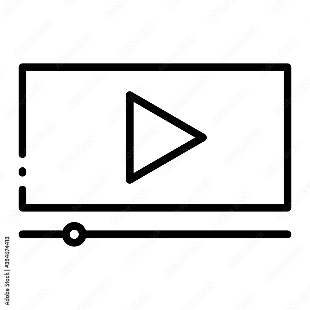 Pixel perfect movie cinema video film player screen line icon Pixel perfect movie cinema video film player screen line icon