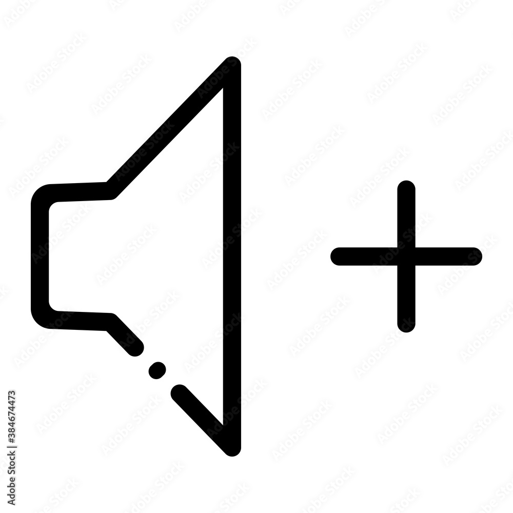 Pixel perfect add volume speaker sound line icon Pixel perfect add volume speaker sound line icon