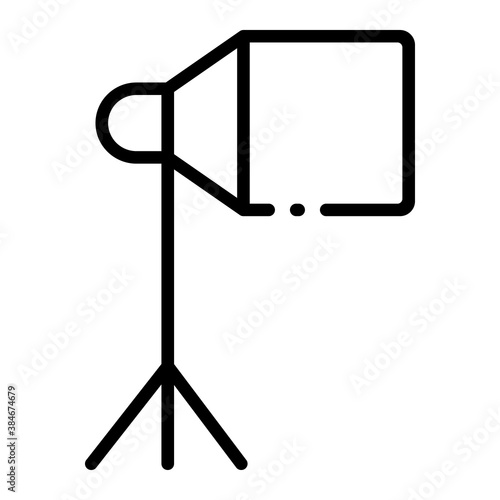 Pixel perfect studio lighting strobe line icon