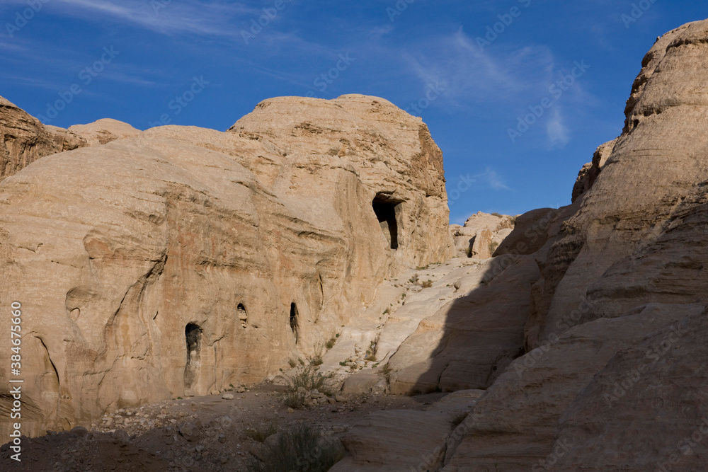 Nature and rocks of Wadi Rum Village in Jordan
