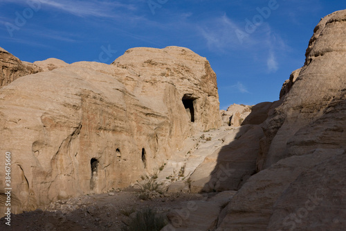 Nature and rocks of Wadi Rum Village in Jordan