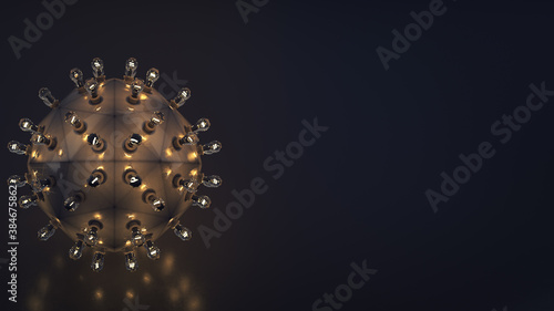 Steampunk ball with light b...
