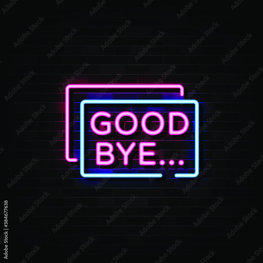 Good bye neon sign vector design template Good bye neon sign vector design template