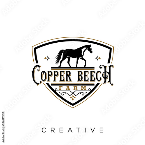 ranch horse logo design vector icon symbol