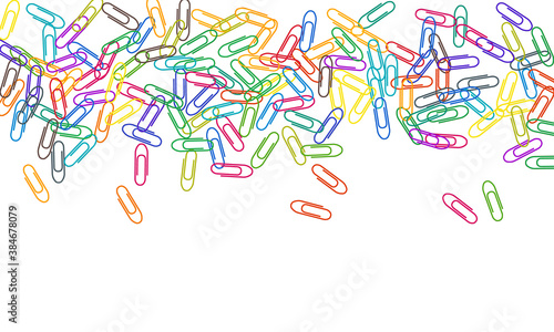 Stationary paperclips isolated on white background