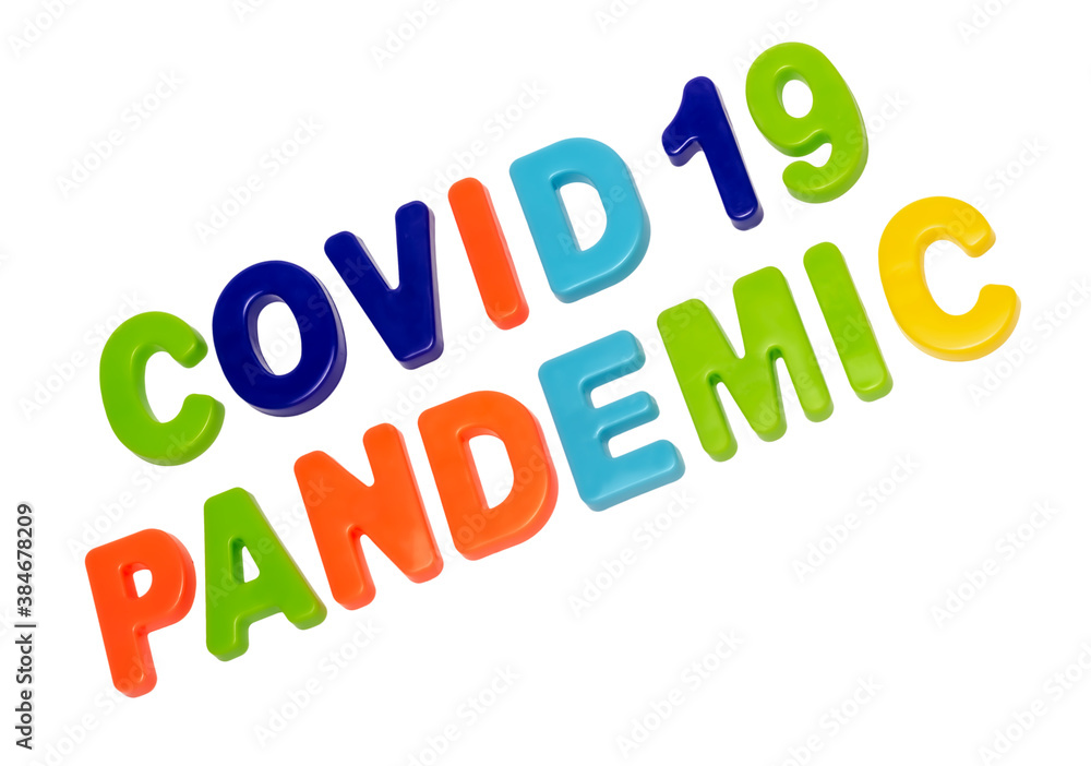 Text COVID-19 PANDEMIC on a white background. Text COVID-19 PANDEMIC on a white background.