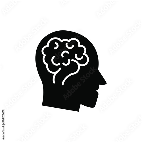 Head think concept icon design. Message talk sign. Creative idea symbol. on white background