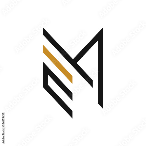 initial letter em or me logo vector design