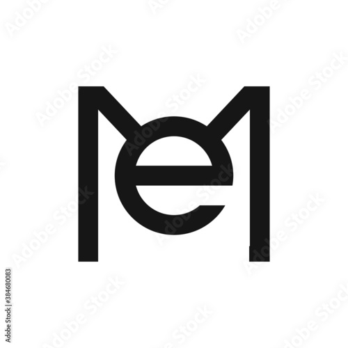 Initial letter em or me logo design template