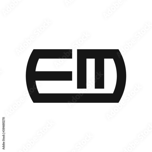 Initial letter em or me logo vector design template