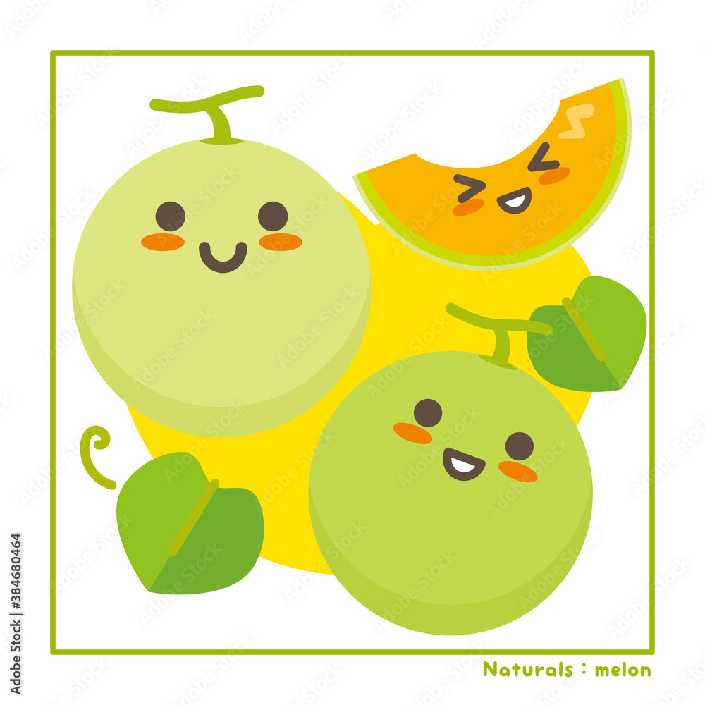 Fototapeta premium なちゅらるズ メロン果実で収穫のご案内