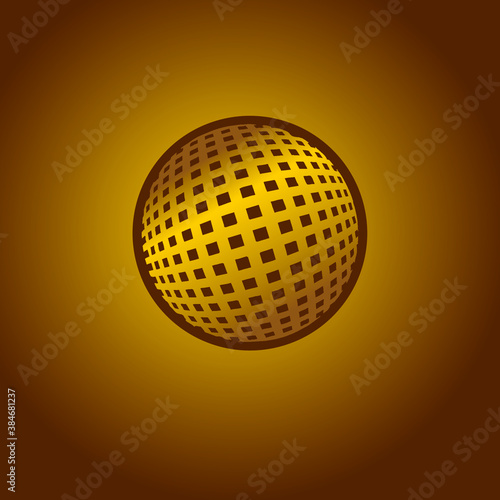 Globe line icon. golden disco ball. Logo Abstract design vector  © Galazen Trovkova
