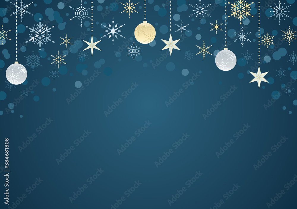 クリスマス 背景 雪の結晶 飾り イラスト 装飾 素材 Stock Vector Adobe Stock