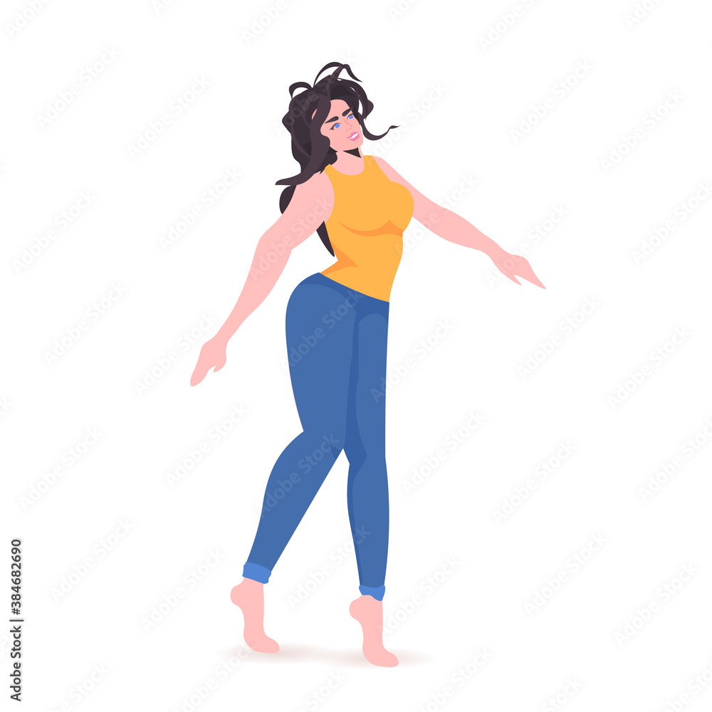 beautiful girl sexy woman female cartoon character standing pose full length isolated vector illustration