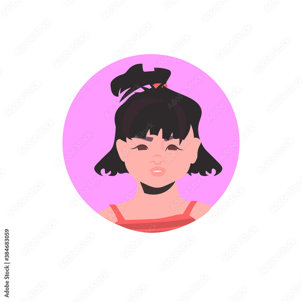 girl face avatar little child female cartoon character portrait vector illustration girl face avatar little child female cartoon character portrait vector illustration