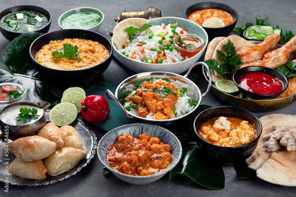 Assortment Indian recipes food various. Assortment Indian recipes food various.