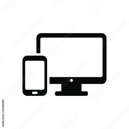 Monitor with mobile phone icon