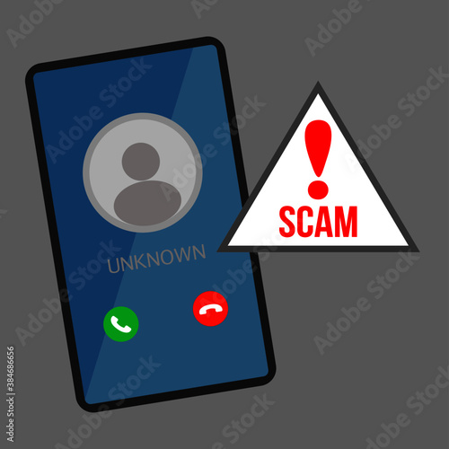 Beware Of Scammer warning vector drawing