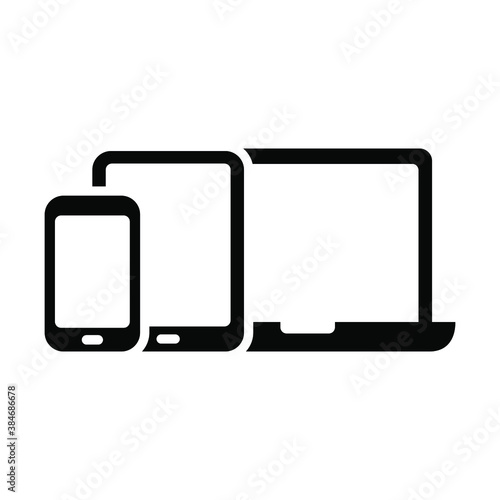 Smartphone with tablet and laptop icon