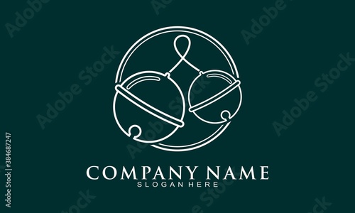 Circle bell illustration logo vector
