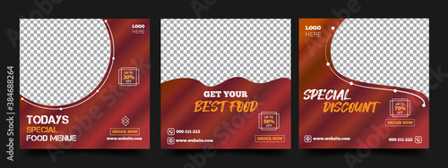 Social media facebook and insatgram  post template for food promotion fully editable vector file 