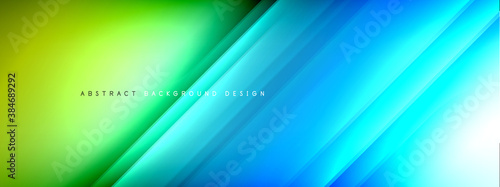 Motion concept neon shiny lines on liquid color gradients abstract backgrounds. Dynamic shadows and lights templates for text