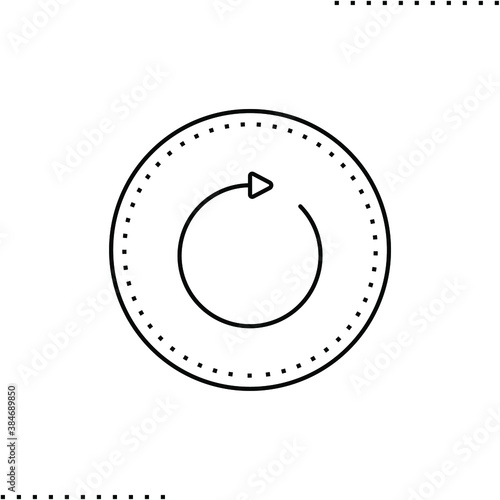 restart button vector icon in outline