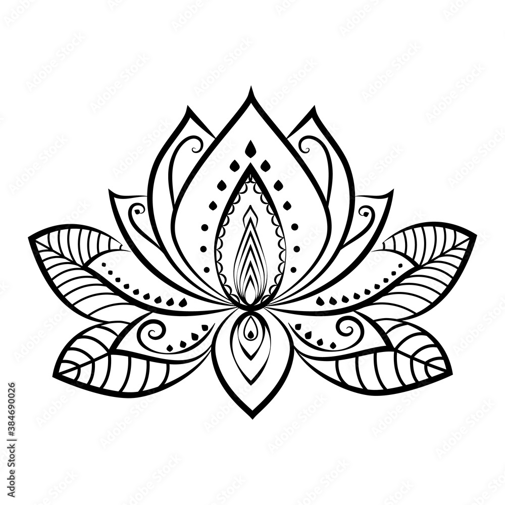 Hand-Drawn Abstract Henna Mehndi Flower Ornament Stock Vector -  Illustration of orient, lace: 69784181