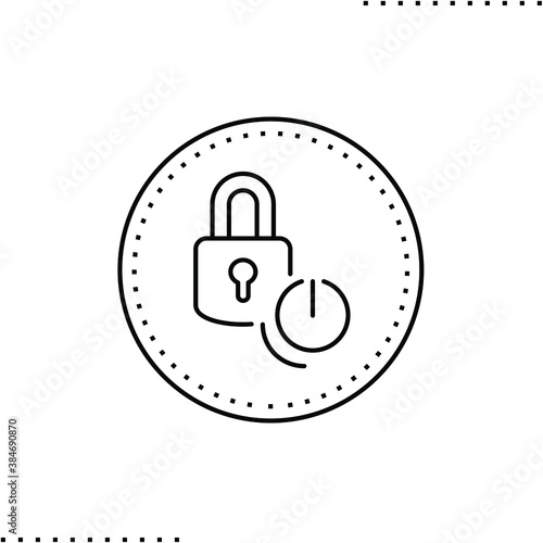 lock recover vector icon in outline