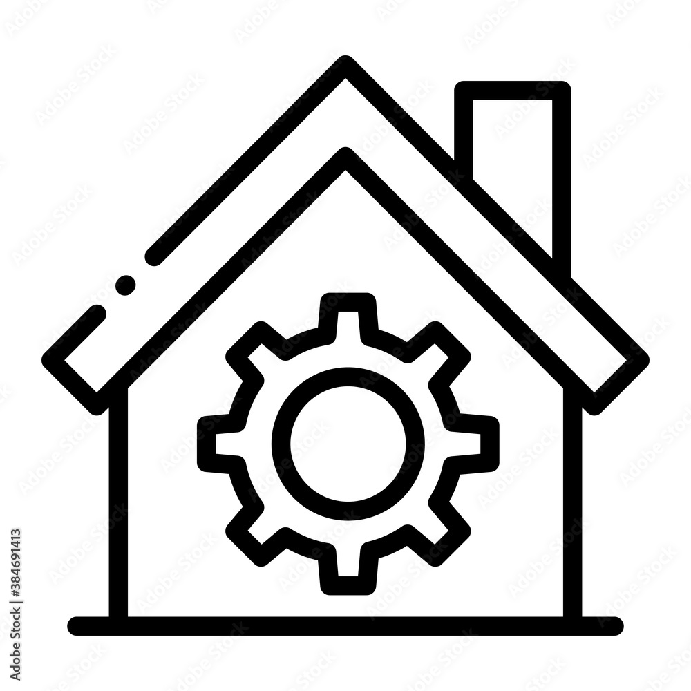 Pixel perfect home gear maintenance line icon Pixel perfect home gear maintenance line icon