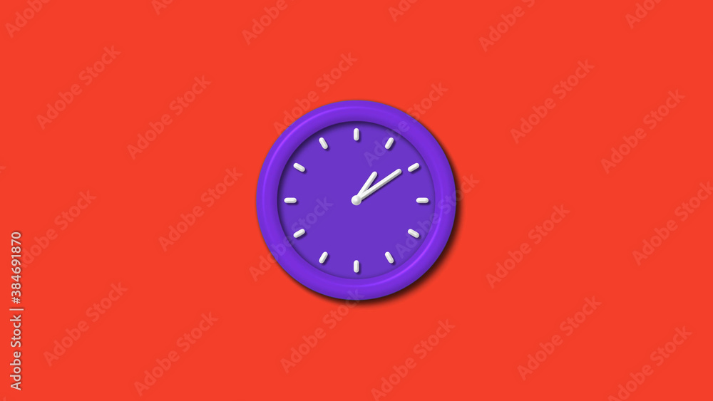 Counting down 3d wall clock isolated on red background, 12 hours 3d wall clock Counting down 3d wall clock isolated on red background, 12 hours 3d wall clock