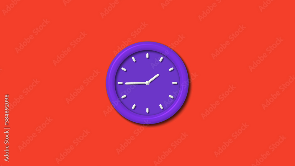 Counting down 3d wall clock isolated on red background, 12 hours 3d wall clock Counting down 3d wall clock isolated on red background, 12 hours 3d wall clock