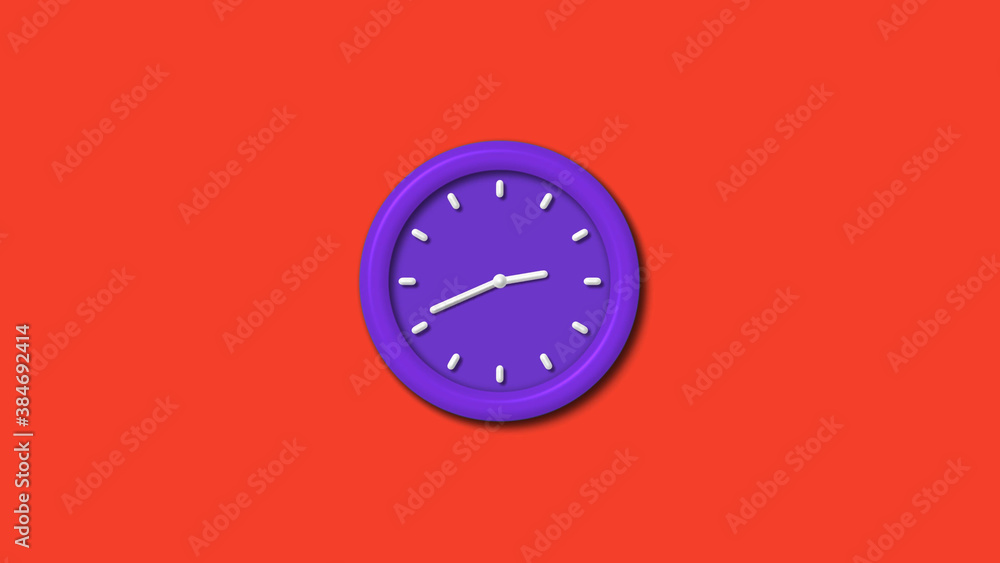 Counting down 3d wall clock isolated on red background, 12 hours 3d wall clock Counting down 3d wall clock isolated on red background, 12 hours 3d wall clock