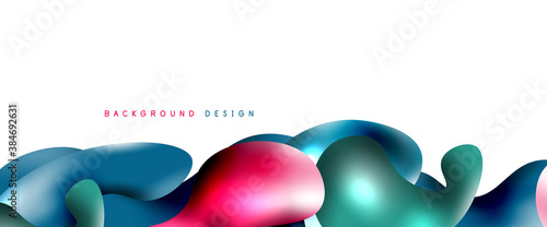 Bubbles abstract background. Liquid splashes on white vector template