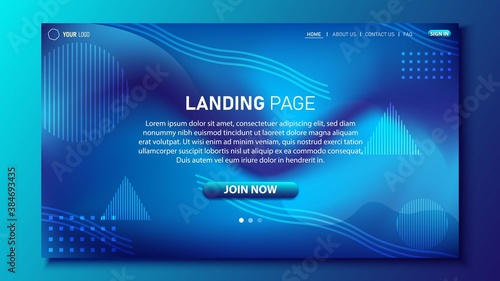 Minimalist landing page design. Modern color gradient. UI design for website. Eps 10 vector