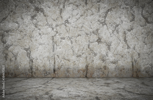 empty room, plaster wall, grey background