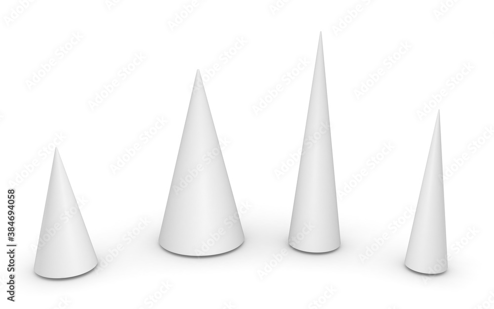 3d cone on white background 3d cone on white background