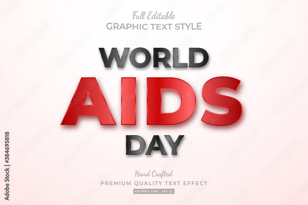 World Aids Day Editable Text Style Effect Premium