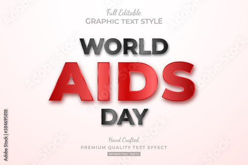 World Aids Day Editable Text Style Effect Premium