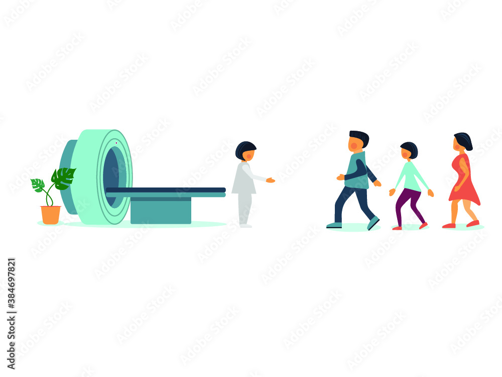 Patients in the hospital go for tomography. Prevention of pneumonia. Coronavirus treatment Patients in the hospital go for tomography. Prevention of pneumonia. Coronavirus treatment