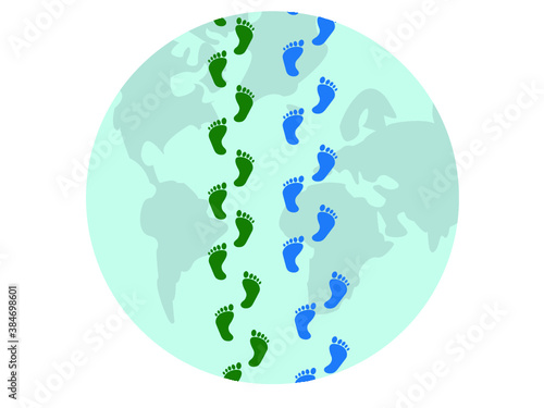 Vector planet Earth. Flat design vector illustration for web banner, web and mobile.  Vector icon isolated on  white background 