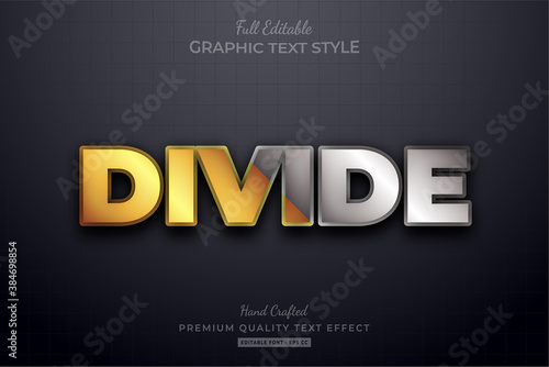 Divide Gold Silver Editable Premium Text Style Effect