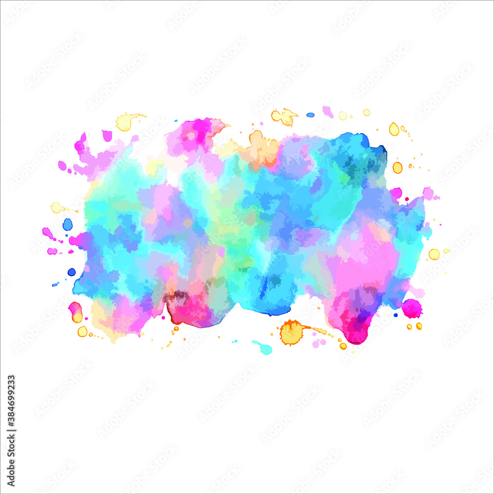 splashes of  paint watercolor on white background.Vector Eps10