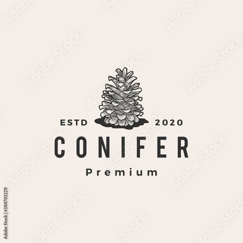 conifer hipster vintage logo vector icon illustration