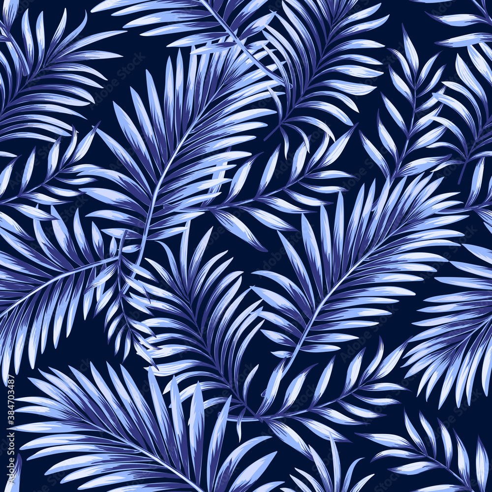 Jungle vector pattern with tropical leaves.Trendy summer print. Exotic seamless background. Jungle vector pattern with tropical leaves.Trendy summer print. Exotic seamless background.