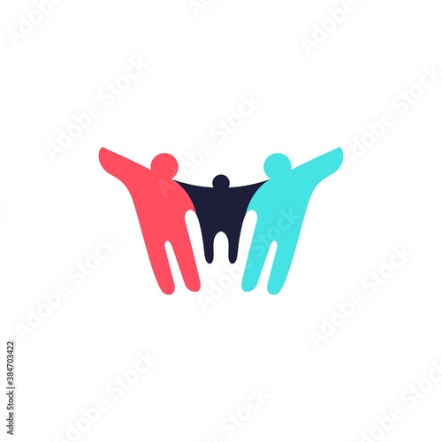 parent children logo vector icon illustration
